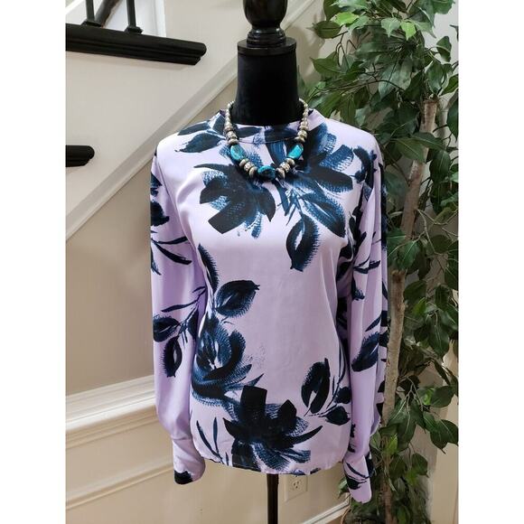 Worthington Women's Purple 100% Polyester Crew Neck Long Sleeve Top Blouse XXL - Picture 1 of 14